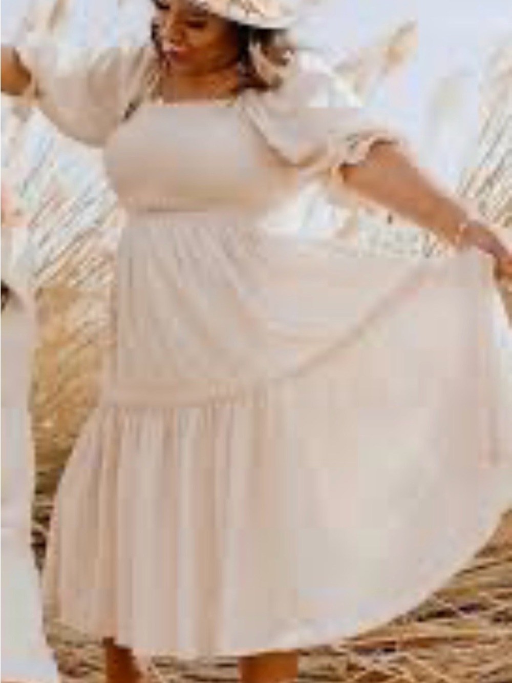 Ivy City Co Cream Off-Shoulder Maxi Dress